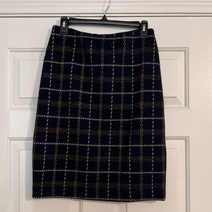 Ann Taylor Navy Fitted Pencil Skirt